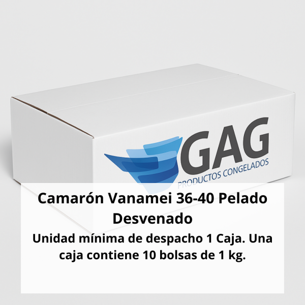 Camarón Vanamei 36-40 Pelado Desvenado - Imagen 2